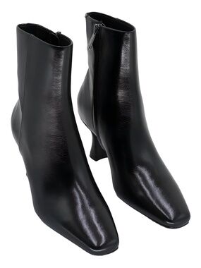 Anne Klein Pablo Snip Toe Black Ankle Boots 2.5" Heel Size 6.5M